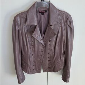 Betsey Johnson lavender metallic Leather Jacket
